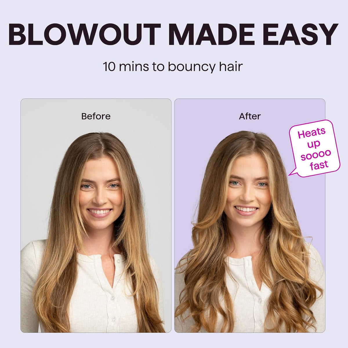 elongated heated bristles that grip and wrap hair for curling and volumizing