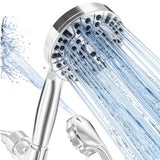 BESAQUO 9-Spray High Pressure Handheld Shower Head with Power Wash with Tool-Free Install for Uncluttered First-Home Bathroom