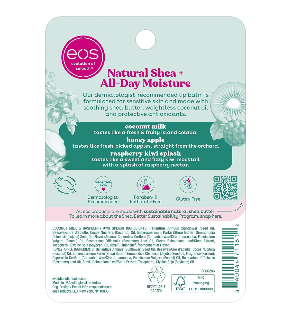 eos Natural Shea Lip Balm Variety Set – Intentional Lip Care Edit for a Curated Vanity and Capsule Beauty Collection