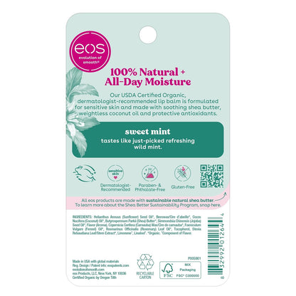 eos USDA Organic Lip Balm Stick - Vanilla Bean, Gentle Daily Lip Care for Picky Teenagers, Cruelty-Free Clean Beauty