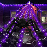 [Brand] Halloween Spider Web 16.4ft with Auto Timer – Safe, No-Flame Decor for Kids' Party and Trick-or-Treat Night
