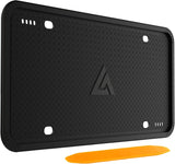 Aujen Matte Black Silicense Plate Frames – Outdoor-Ready Car Accessories, Rain and Salt Resistant