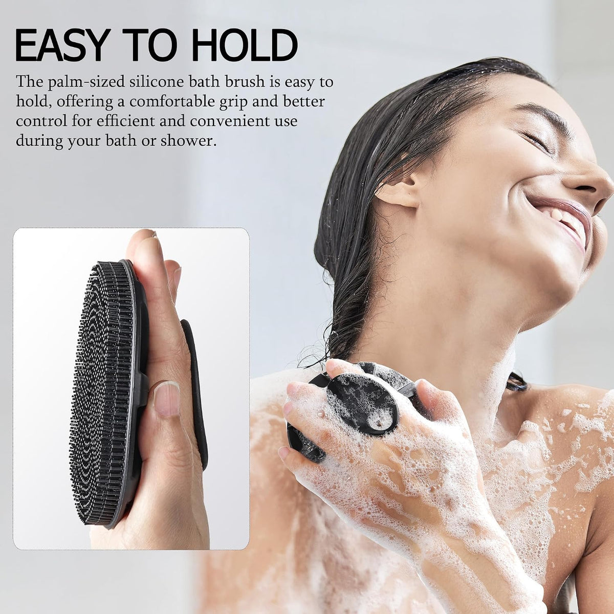 ergonomic round palm-sized handle with anti-slip grip