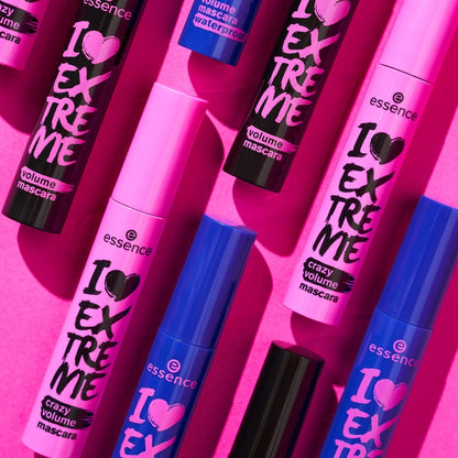 essence I Love Extreme Volume Waterproof Mascara – Bath Time Self-Care Ritual, Gentle Fragrance-Free Lash Volumizer