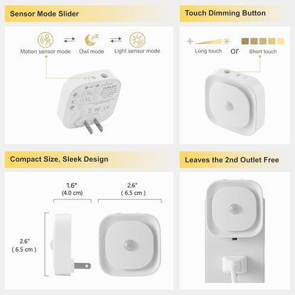 EverBrite Owl LED Plug-in Night Light for Baby Nursery, Motion-Activated Soft Glow Safe for Toddlers and Kids Bedroom