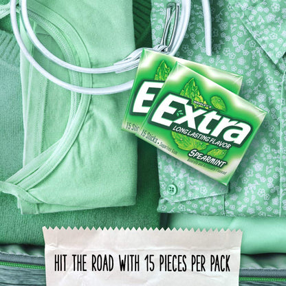 EXTRA Classic Bubble Gum Sugar Free 10 Pack – Resealable Pouch Gum for RV Trips, Beach Days, and Backcountry Excursions