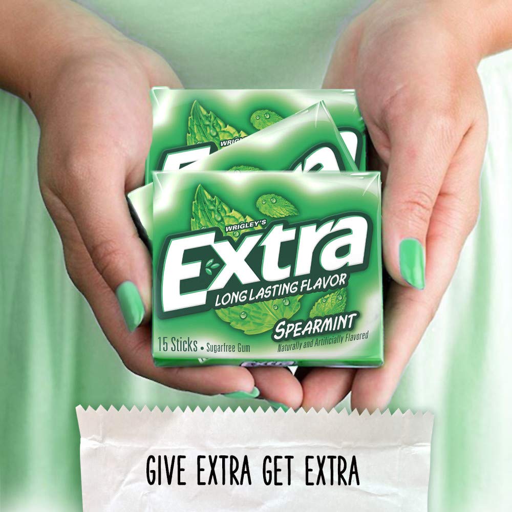 EXTRA Classic Bubble Gum Sugar Free 10 Pack – Resealable Pouch Gum for RV Trips, Beach Days, and Backcountry Excursions