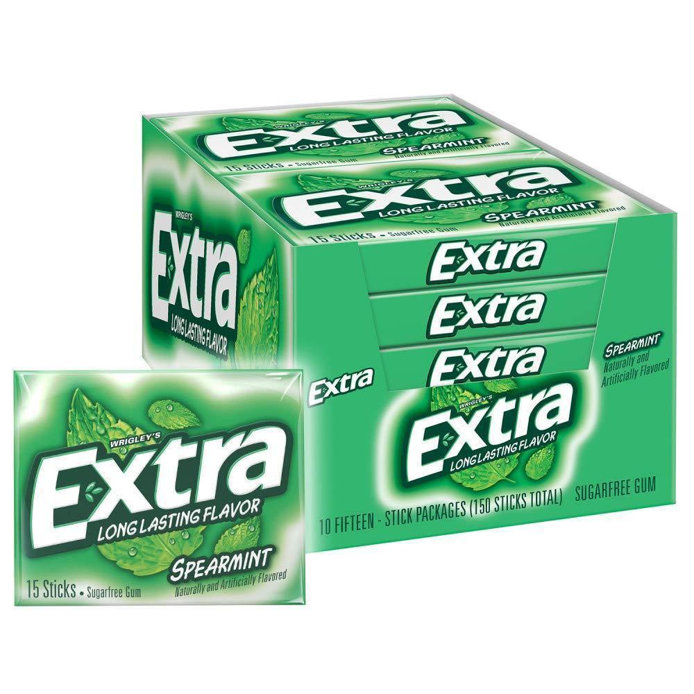 EXTRA Classic Bubble Gum Sugar Free 10 Pack – Resealable Pouch Gum for RV Trips, Beach Days, and Backcountry Excursions
