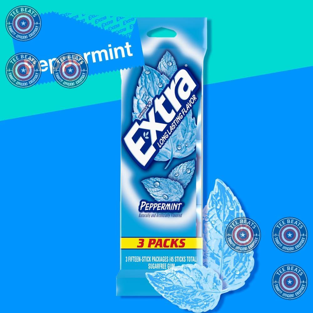 EXTRA Peppermint Sugar Free Gum Grandchildren Grandparent Gift Snack Three Pack