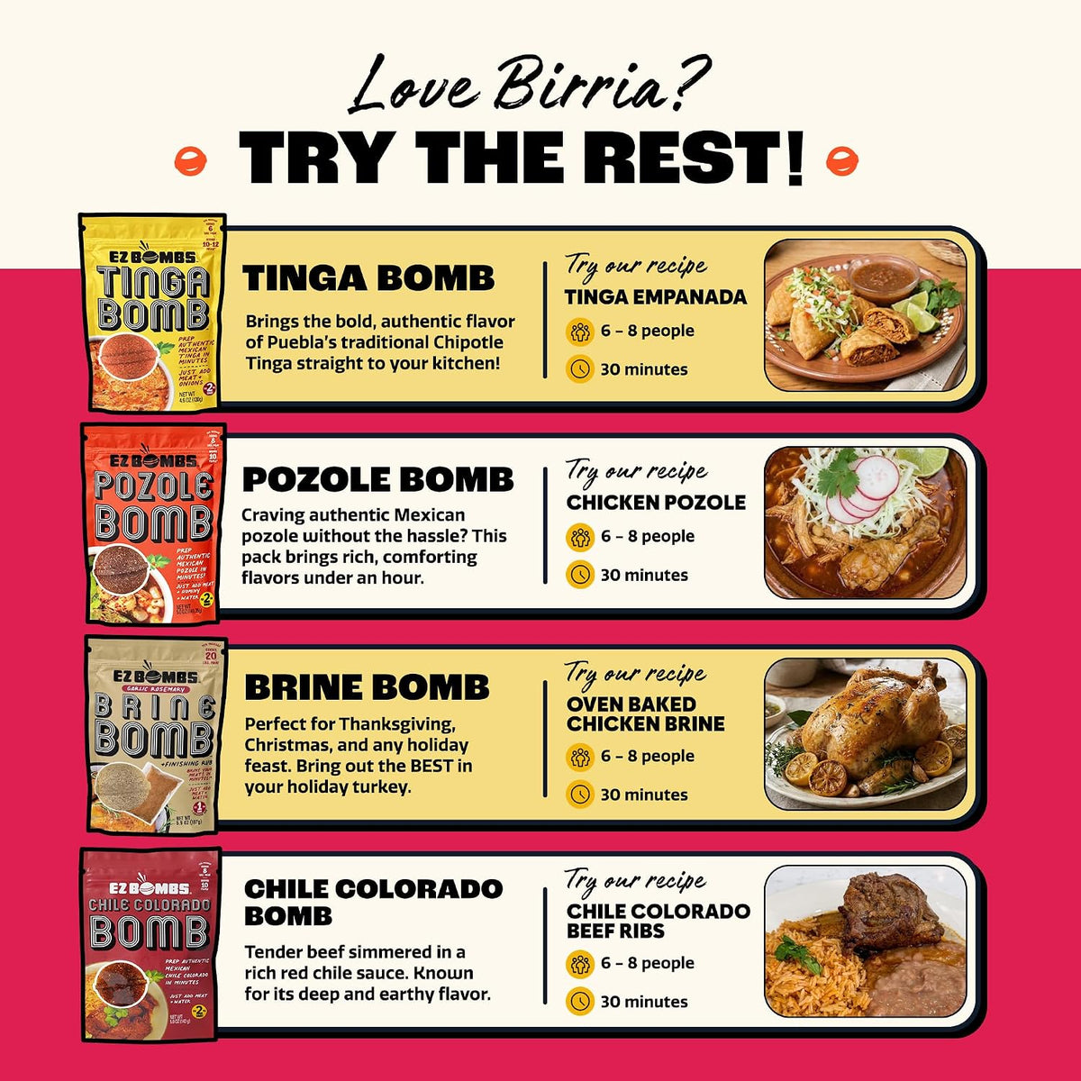 EZ Bombs Birria Bomb Seasoning – Mindful Mexican Cooking for Dietary Households, Dairy-Free and Low Carb