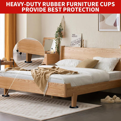 Ezprotekt Non Slip Furniture Pads for Child Safe Living Room, Black Rubber Caster Cups That Stop Couches From Sliding