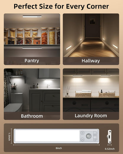 EZVALO Slim LED Light – Tool-Free Magnetic Install for Clean Under-Cabinet and Closet Spaces
