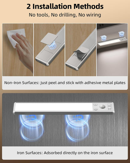 EZVALO Slim LED Light – Tool-Free Magnetic Install for Clean Under-Cabinet and Closet Spaces