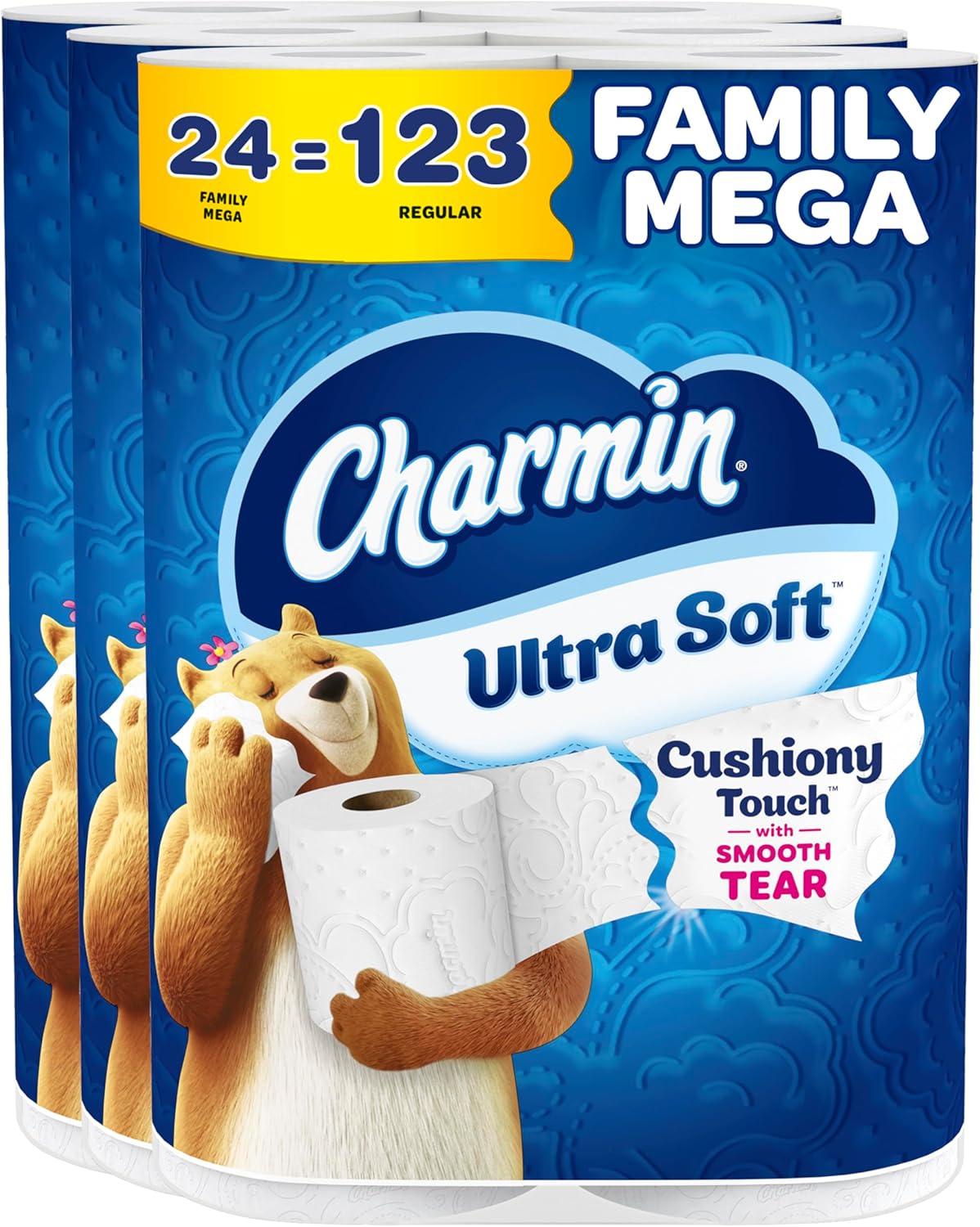 family mega / family mega xl roll sizing with 267 or 364 sheets per roll (5x regular rolls)