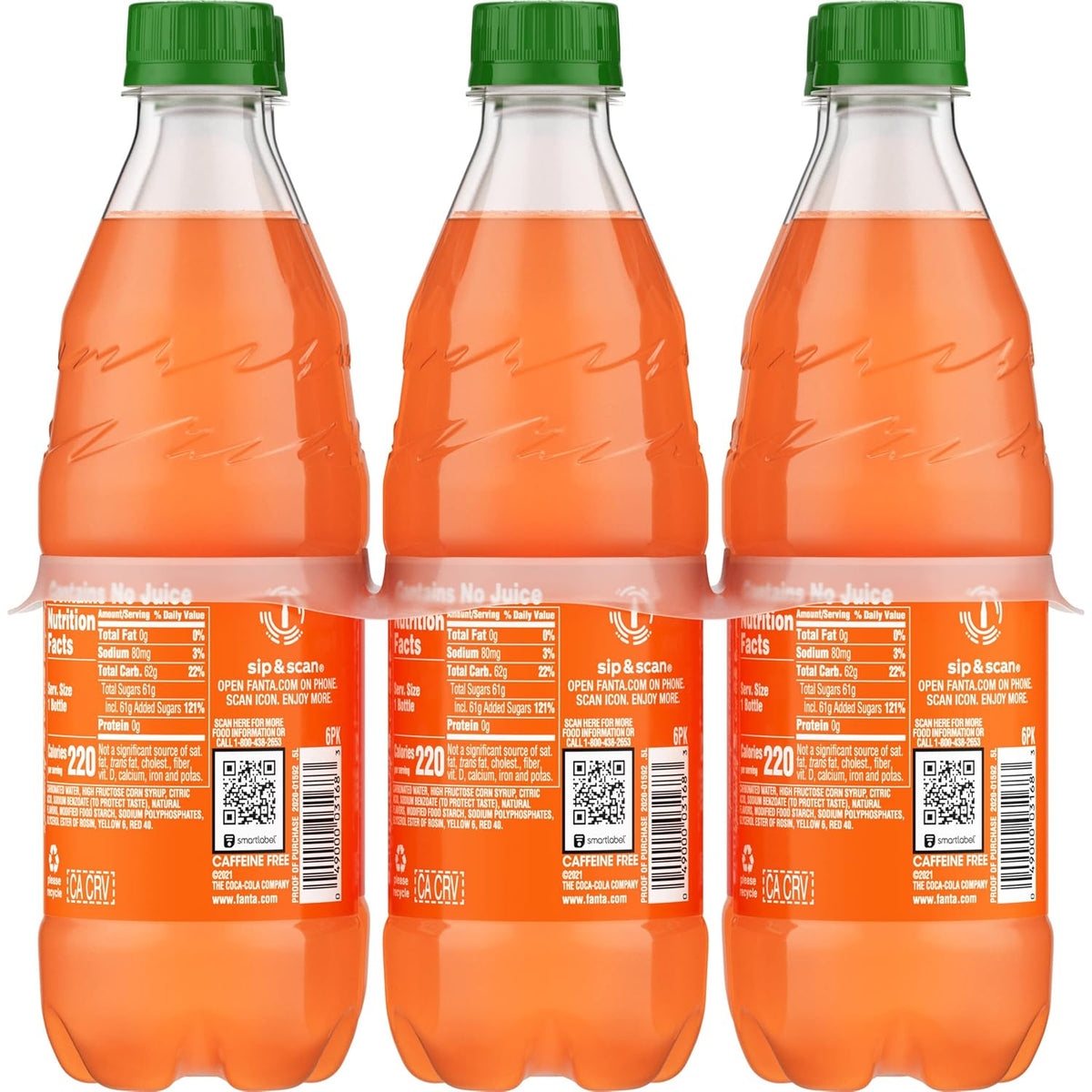 Fanta Orange Soda – Caffeine-Free Afternoon Refreshment, 6 Pack of 16.9 fl oz Bottles