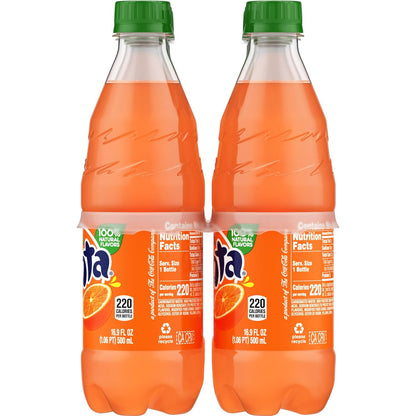 Fanta Orange Soda – Caffeine-Free Afternoon Refreshment, 6 Pack of 16.9 fl oz Bottles
