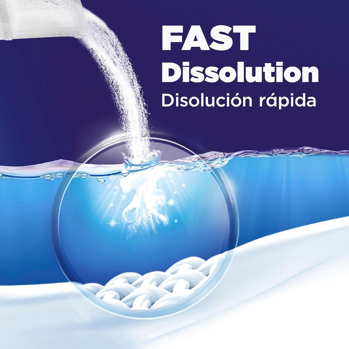fast-dissolving formula designed to start cleaning immediately in the drum