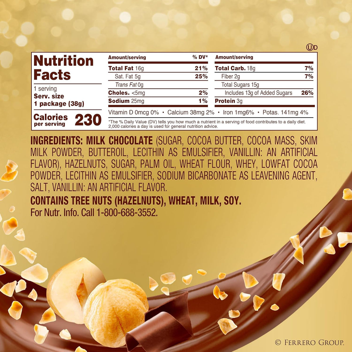 Ferrero Rocher Gourmet Milk Chocolate – Thoughtful Housewarming and Thank-You Gift, Gold Foil Wrapped 1.3 oz