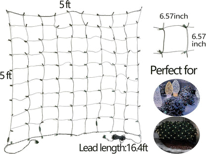 FestoonNET Pro – 100 LED Mesh Net Lights for Patio Shrubs and Garden Hedges, Connectable Outdoor Christmas Net Lights
