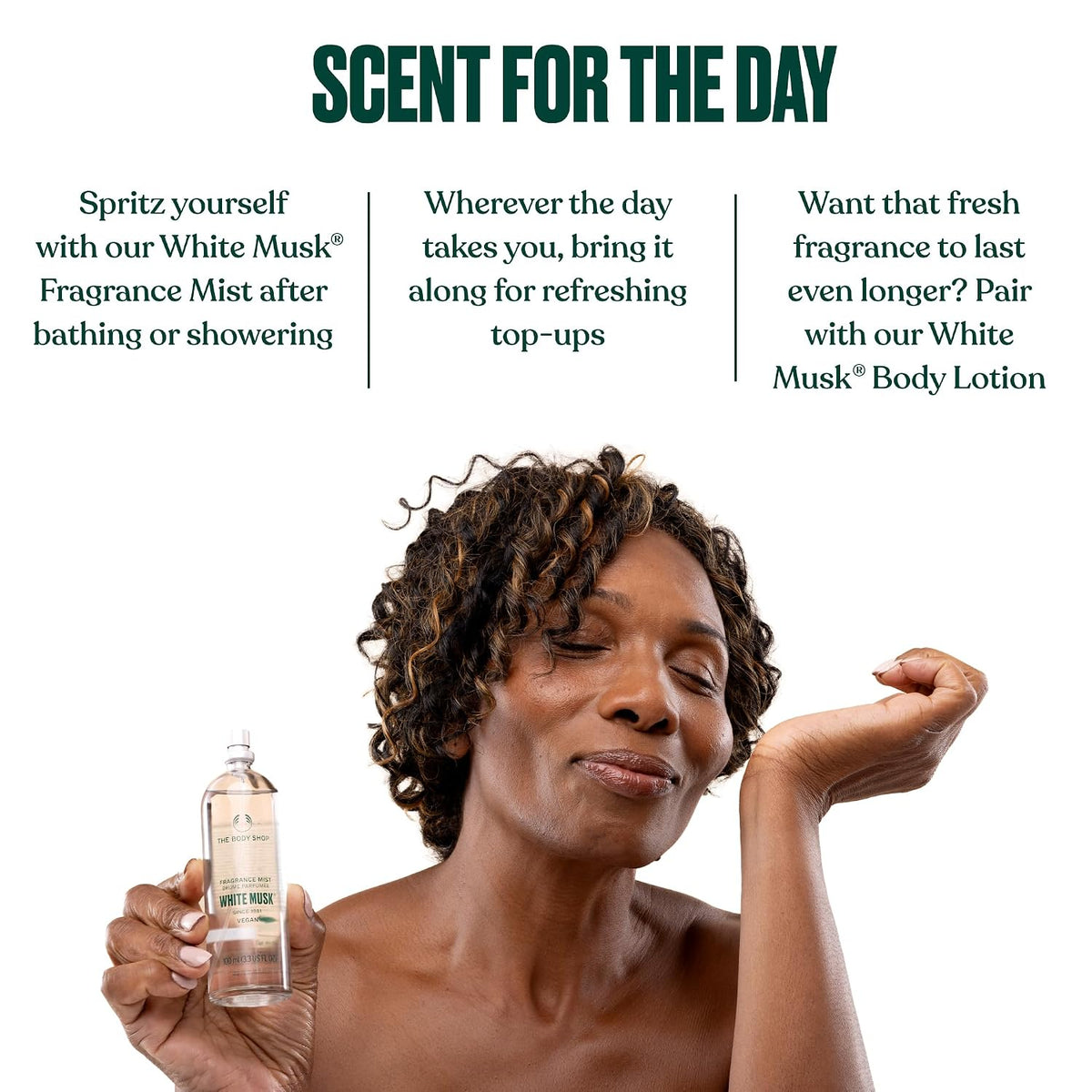 fine spray nozzle delivers even, lightweight coverage with one-day scent duration