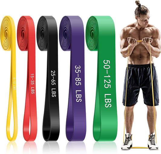 five color-coded resistance levels covering 5-125 lbs total range