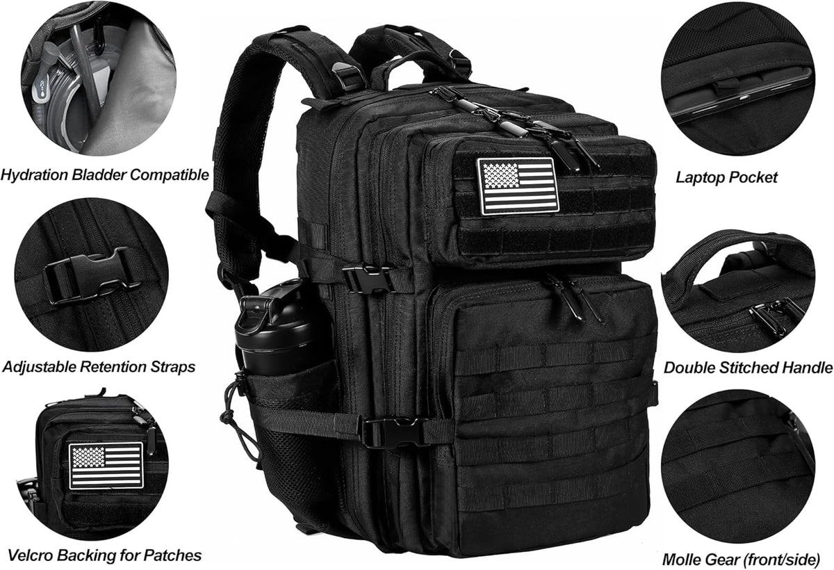 five compartments including a 17-inch laptop sleeve and zippered interior pockets