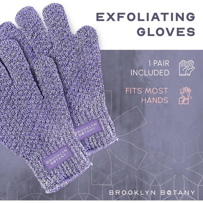 five product variations including single mitt, pair of mitts, single gloves, pair of gloves, and back scrubber