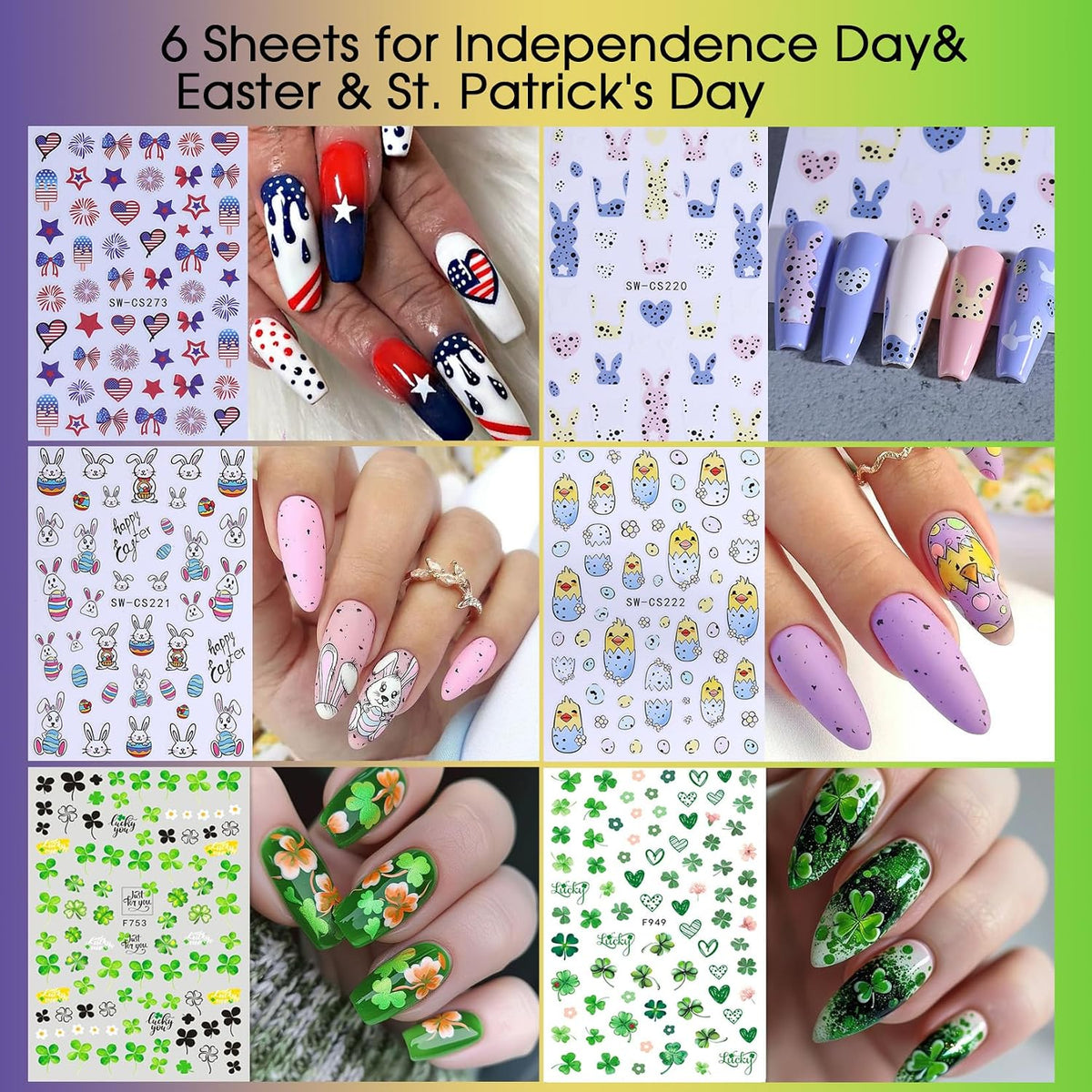 five theme-specific variants available: christmas, all holidays (30 sheets), white snowflakes, valentines, and easter