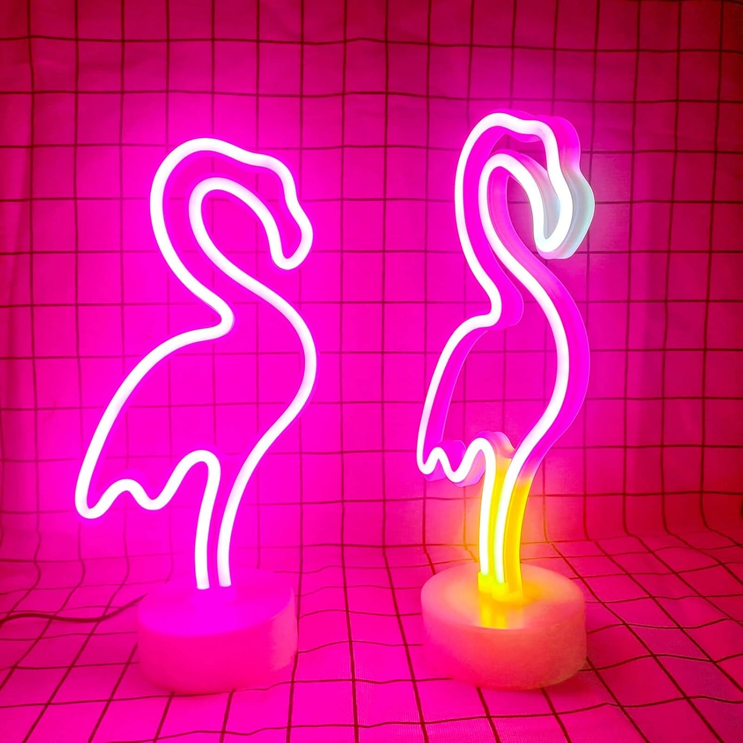 Flamingo LED Neon Sign – Cute Birthday Gift for Her, Tropical Bedroom Night Light with USB Power