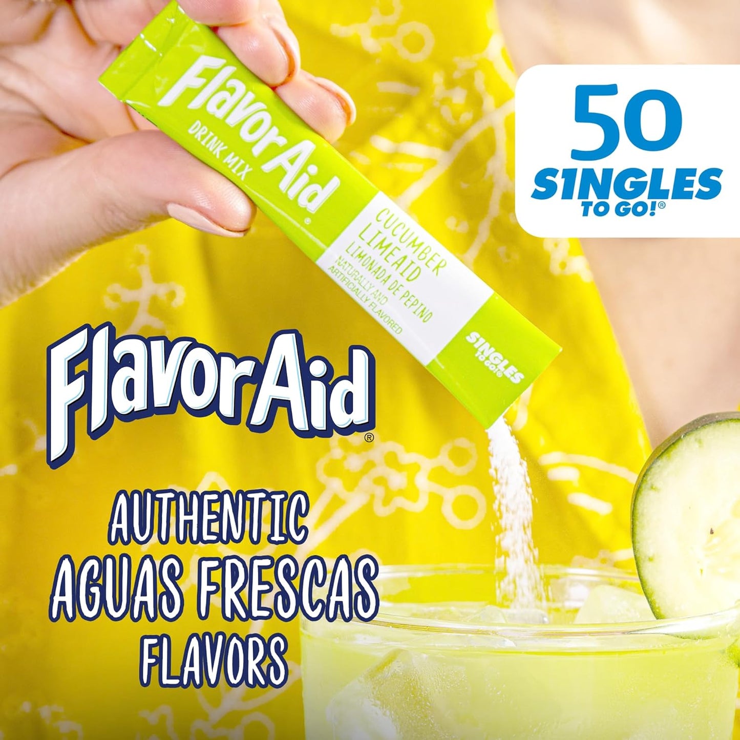 Flavor Aid Aguas Frescas Singles To Go – Desk Hydration Mix for Focused Office Workers, Grab-and-Go Powdered Drink Sticks