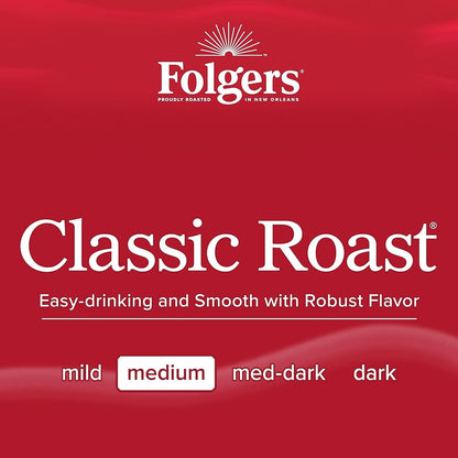 Folgers Classic Roast Instant Coffee – Family Pantry Staple for Safe At-Home Brewing Anytime