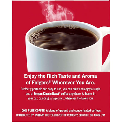 Folgers Coffee Singles – Pre-Portioned Brew Bags for Conference Rooms and Shared Workspaces