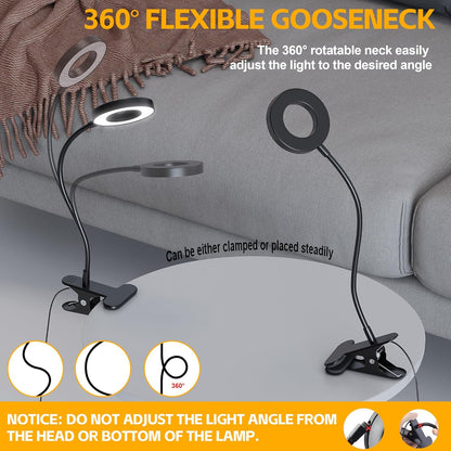 Foneso Clip-On LED Reading Light – Thoughtful Birthday Gift for Mom and Her Late-Night Book, Warm and Cool Dimmable Bedside Lamp