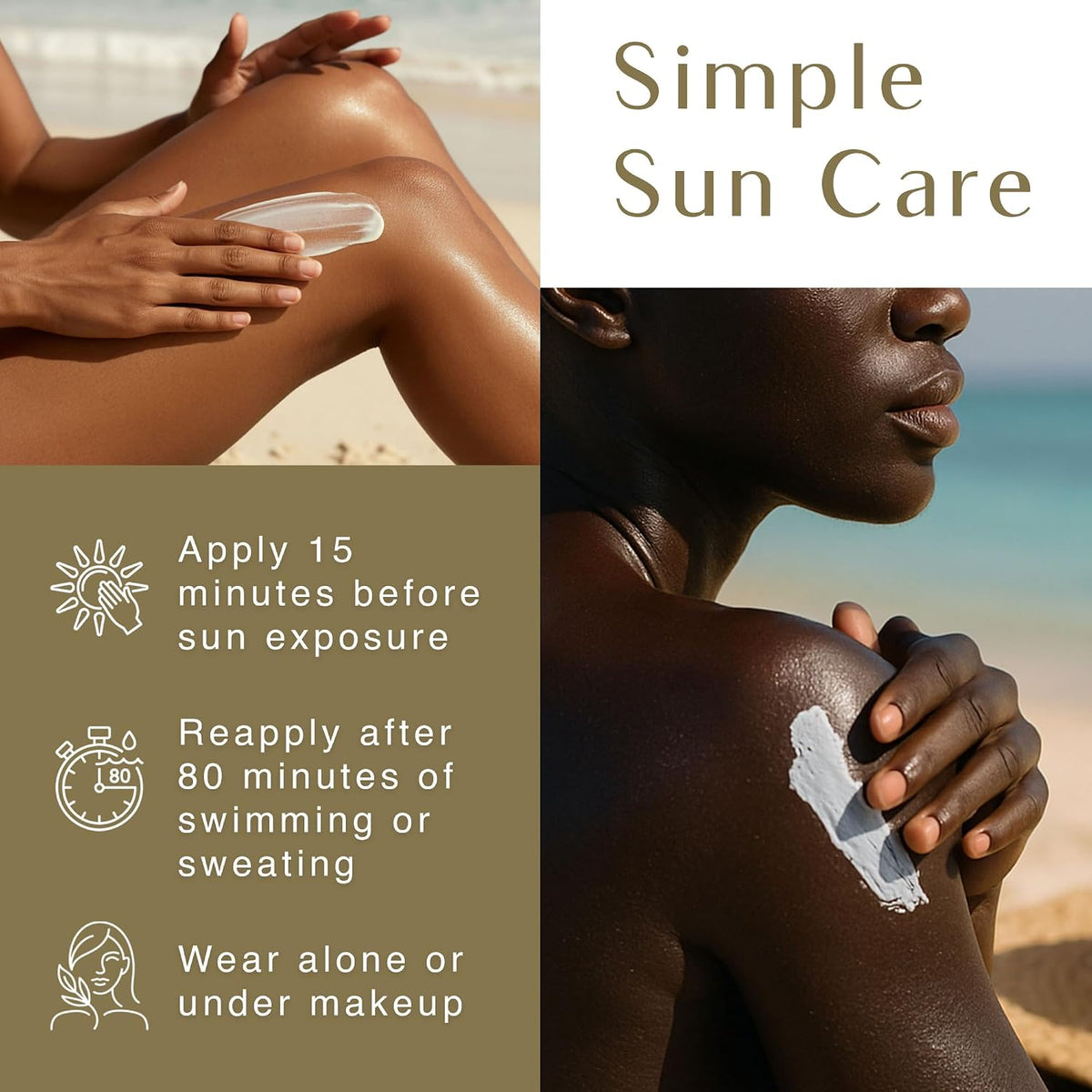free from parabens, synthetic fragrance, oxybenzone, and octinoxate; reef-friendly