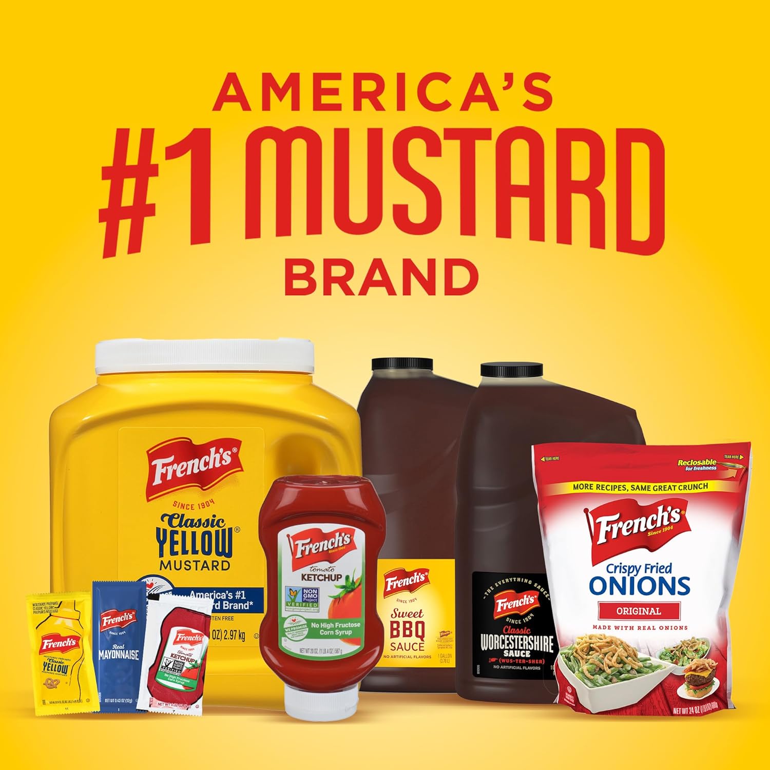 French's Classic Yellow Mustard, 105 oz – BBQ Slather Mustard for Low and Slow Smokers and Outdoor Pitmaster Prep
