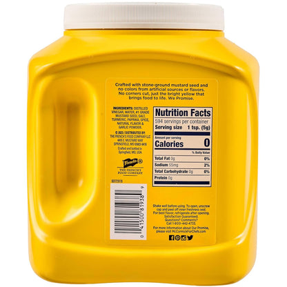 French's Classic Yellow Mustard, 105 oz – BBQ Slather Mustard for Low and Slow Smokers and Outdoor Pitmaster Prep