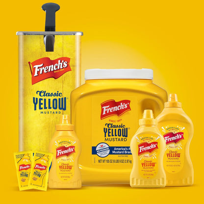 French's Classic Yellow Mustard, 105 oz – BBQ Slather Mustard for Low and Slow Smokers and Outdoor Pitmaster Prep