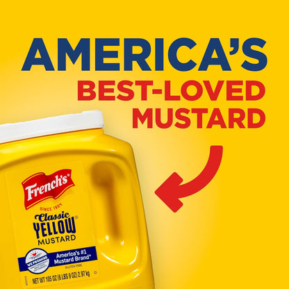 French's Classic Yellow Mustard, 105 oz – BBQ Slather Mustard for Low and Slow Smokers and Outdoor Pitmaster Prep
