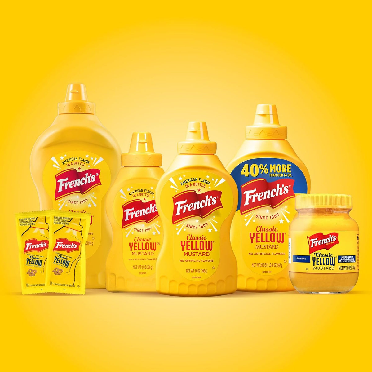 French's Stone-Ground Yellow Mustard – Kid-Friendly Condiment for Sandwiches, Chicken Tenders & Dips, 14 oz