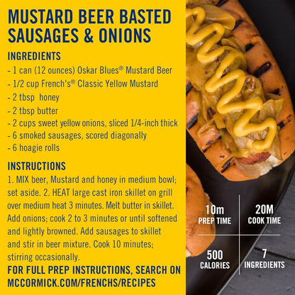 French's Stone-Ground Yellow Mustard – Kid-Friendly Condiment for Sandwiches, Chicken Tenders & Dips, 14 oz