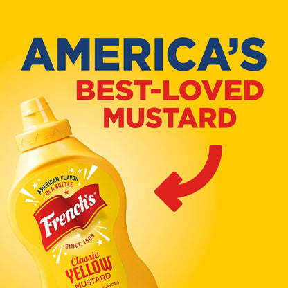 French's Stone-Ground Yellow Mustard – Kid-Friendly Condiment for Sandwiches, Chicken Tenders & Dips, 14 oz