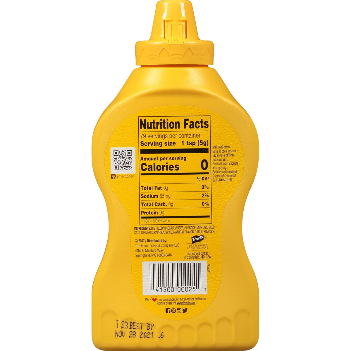 French's Stone-Ground Yellow Mustard – Kid-Friendly Condiment for Sandwiches, Chicken Tenders & Dips, 14 oz