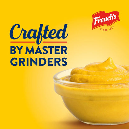 French's Stone-Ground Yellow Mustard – Kid-Friendly Condiment for Sandwiches, Chicken Tenders & Dips, 14 oz
