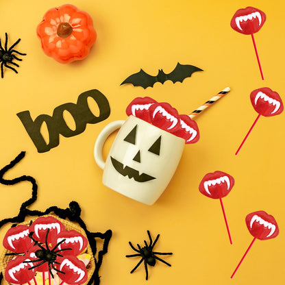 Fruidles Halloween Vampires Fangs Tattoo Lollipops – Portable Trick-or-Treat Candy for Porch Candy Bowls