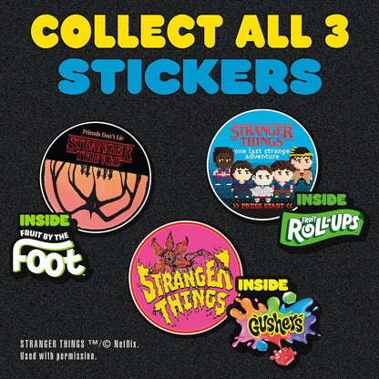 Fruit Roll-Ups Fruit Flavored Snacks Stranger Things Edition Gift Box, Collectible Sticker Snack Pack for Fans, 10 Rolls