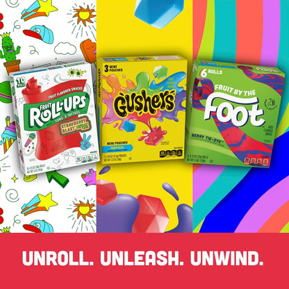 Fruit Roll-Ups Sour Variety Pack – Fun Party Favor for Kids' Birthdays, 30-Count with Tongue Tattoos