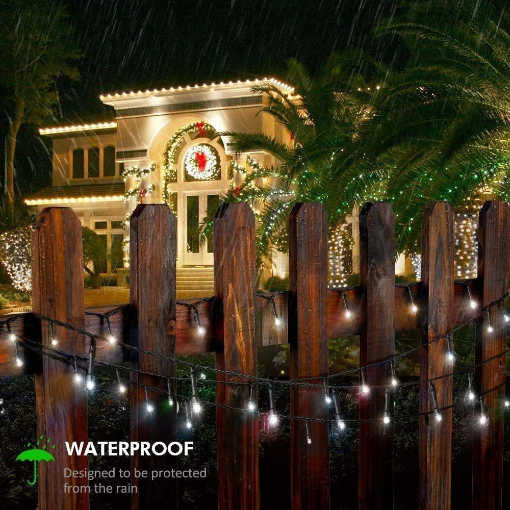 FULLBELL Waterproof Black String Lights 33ft 100 LED IP44 – Patio, Garden Fence & Yard Halloween Decor with 8 Modes & Remote