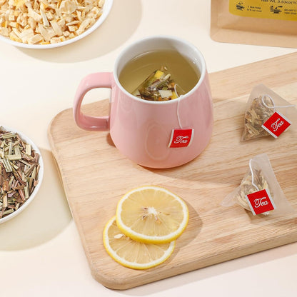 FullChea Lemon Ginger Herbal Tea – Warming Non-GMO Bedtime Blend for Mindful Self-Care Routines