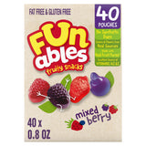 Funables Fruity Snacks, 70 Calorie Mixed Berry Pouches for Office Desk and Focus Snack