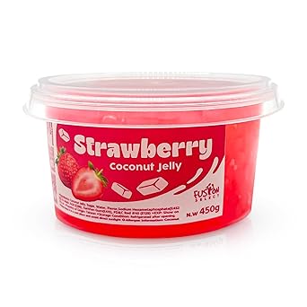 Fusion Select Lychee Coconut Jelly – Trendy Boba-Lover Gift Jar for Birthday and Housewarming Present, 14 oz